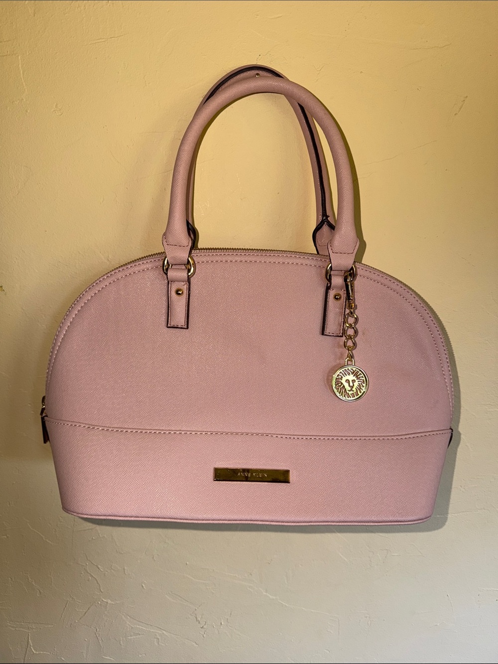 Anne Klein Blush Pink Dome Satchel with Gold Charm JS-123